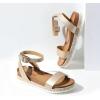 DREAM PAIRS Women’s Open Toe Platform Espadrille Wedge Sandals Comfortable One Band Dressy Casual Sandals for Women(Gold/Pu)