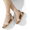 DREAM PAIRS Women’s Open Toe Platform Espadrille Wedge Sandals Comfortable One Band Dressy Casual Sandals for Women(Gold/Pu)