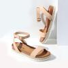 DREAM PAIRS Women’s Open Toe Platform Espadrille Wedge Sandals Comfortable One Band Dressy Casual Sandals for Women(Nude/Nubuck)