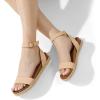 DREAM PAIRS Women’s Open Toe Platform Espadrille Wedge Sandals Comfortable One Band Dressy Casual Sandals for Women(Nude/Nubuck)