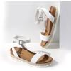 DREAM PAIRS Women’s Open Toe Platform Espadrille Wedge Sandals Comfortable One Band Dressy Casual Sandals for Women(White/Pu)