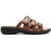 DREAM PAIRS Women’s Slide Sandals Comfortable Arch Support Casual Walking Sandals Adjustable Straps Slip On Low Wedge Flat Sandals(Brown)