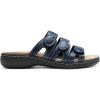 DREAM PAIRS Women’s Slide Sandals Comfortable Arch Support Casual Walking Sandals Adjustable Straps Slip On Low Wedge Flat Sandals(Navy)