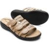 DREAM PAIRS Women’s Slide Sandals Comfortable Arch Support Casual Walking Sandals Adjustable Straps Slip On Low Wedge Flat Sandals(Nude)