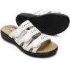 DREAM PAIRS Women’s Slide Sandals Comfortable Arch Support Casual Walking Sandals Adjustable Straps Slip On Low Wedge Flat Sandals(White)