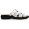 DREAM PAIRS Women’s Slide Sandals Comfortable Arch Support Casual Walking Sandals Adjustable Straps Slip On Low Wedge Flat Sandals(White)