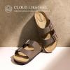 DREAM PAIRS Womens Slide Sandals Cork Footbed Open Toe Adjustable Flat Sandals Comfort Slip On Slippers for Summer(Brown)