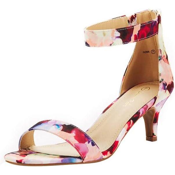 imageDREAM PAIRS Womens Fiona Fashion Stilettos Open Toe Pump Heeled SandalsFloral