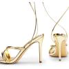 DREAM PAIRS Heels for Women Strappy High Stiletto Lace Up Heeled Sandals Square Open Toe Heels for Prom Party Dating(Gold-pu)