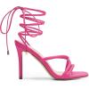 DREAM PAIRS Heels for Women Strappy High Stiletto Lace Up Heeled Sandals Square Open Toe Heels for Prom Party Dating(Hot Pink-pu)