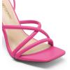 DREAM PAIRS Heels for Women Strappy High Stiletto Lace Up Heeled Sandals Square Open Toe Heels for Prom Party Dating(Hot Pink-pu)