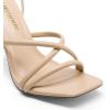 DREAM PAIRS Heels for Women Strappy High Stiletto Lace Up Heeled Sandals Square Open Toe Heels for Prom Party Dating(Nude-pu)