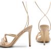 DREAM PAIRS Heels for Women Strappy High Stiletto Lace Up Heeled Sandals Square Open Toe Heels for Prom Party Dating(Nude-pu)