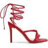 DREAM PAIRS Heels for Women Strappy High Stiletto Lace Up Heeled Sandals Square Open Toe Heels for Prom Party Dating(Red-pu)