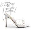 DREAM PAIRS Heels for Women Strappy High Stiletto Lace Up Heeled Sandals Square Open Toe Heels for Prom Party Dating(White-pu)