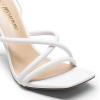 DREAM PAIRS Heels for Women Strappy High Stiletto Lace Up Heeled Sandals Square Open Toe Heels for Prom Party Dating(White-pu)
