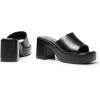 DREAM PAIRS High Chunky Platform Heels for Women Fashion Comfort Slip on Square Open Toe Block Heel Sandals(Black-pu)