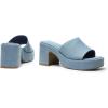 DREAM PAIRS High Chunky Platform Heels for Women Fashion Comfort Slip on Square Open Toe Block Heel Sandals(Denim Blue)