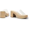 DREAM PAIRS High Chunky Platform Heels for Women Fashion Comfort Slip on Square Open Toe Block Heel Sandals(Nude-clear)