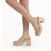 DREAM PAIRS High Chunky Platform Heels for Women Fashion Comfort Slip on Square Open Toe Block Heel Sandals(Nude-clear)