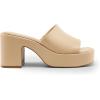 DREAM PAIRS High Chunky Platform Heels for Women Fashion Comfort Slip on Square Open Toe Block Heel Sandals(Nude-pu)