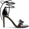DREAM PAIRS Lace Up High Heels Stilletos Gladiator Open Square Toe Fashion Dressy Wedding Bridal Pumps Sandals(Black-pat)