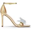 DREAM PAIRS Lace Up High Heels Stilletos Gladiator Open Square Toe Fashion Dressy Wedding Bridal Pumps Sandals(Gold-pat)