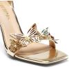 DREAM PAIRS Lace Up High Heels Stilletos Gladiator Open Square Toe Fashion Dressy Wedding Bridal Pumps Sandals(Gold-pu)