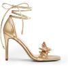 DREAM PAIRS Lace Up High Heels Stilletos Gladiator Open Square Toe Fashion Dressy Wedding Bridal Pumps Sandals(Gold-pu)