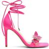 DREAM PAIRS Lace Up High Heels Stilletos Gladiator Open Square Toe Fashion Dressy Wedding Bridal Pumps Sandals(Hot Pink-pu)