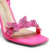 DREAM PAIRS Lace Up High Heels Stilletos Gladiator Open Square Toe Fashion Dressy Wedding Bridal Pumps Sandals(Hot Pink-pu)