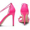 DREAM PAIRS Lace Up High Heels Stilletos Gladiator Open Square Toe Fashion Dressy Wedding Bridal Pumps Sandals(Hot Pink-pu)
