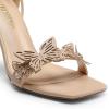 DREAM PAIRS Lace Up High Heels Stilletos Gladiator Open Square Toe Fashion Dressy Wedding Bridal Pumps Sandals(Nude-pu)