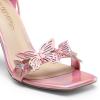 DREAM PAIRS Lace Up High Heels Stilletos Gladiator Open Square Toe Fashion Dressy Wedding Bridal Pumps Sandals(Pink-pu)