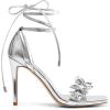 DREAM PAIRS Lace Up High Heels Stilletos Gladiator Open Square Toe Fashion Dressy Wedding Bridal Pumps Sandals(Silver-pat)