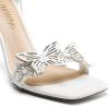 DREAM PAIRS Lace Up High Heels Stilletos Gladiator Open Square Toe Fashion Dressy Wedding Bridal Pumps Sandals(White-pu)