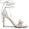 DREAM PAIRS Lace Up High Heels Stilletos Gladiator Open Square Toe Fashion Dressy Wedding Bridal Pumps Sandals(White-pu)