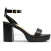 DREAM PAIRS Platform Heels for Women High Block Chunky Open Toe Ankle Strap Heels Fashion Wedding Party Evening Prom Dance Dress Pump Sandals Shoes(Black-pu)