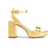 DREAM PAIRS Platform Heels for Women High Block Chunky Open Toe Ankle Strap Heels Fashion Wedding Party Evening Prom Dance Dress Pump Sandals Shoes(Gold-pat)