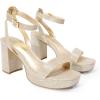 DREAM PAIRS Platform Heels for Women High Block Chunky Open Toe Ankle Strap Heels Fashion Wedding Party Evening Prom Dance Dress Pump Sandals Shoes(Gold-glitter)