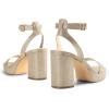 DREAM PAIRS Platform Heels for Women High Block Chunky Open Toe Ankle Strap Heels Fashion Wedding Party Evening Prom Dance Dress Pump Sandals Shoes(Gold-glitter)