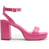 DREAM PAIRS Platform Heels for Women High Block Chunky Open Toe Ankle Strap Heels Fashion Wedding Party Evening Prom Dance Dress Pump Sandals Shoes(Hot Pink-pu)