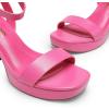 DREAM PAIRS Platform Heels for Women High Block Chunky Open Toe Ankle Strap Heels Fashion Wedding Party Evening Prom Dance Dress Pump Sandals Shoes(Hot Pink-pu)