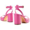 DREAM PAIRS Platform Heels for Women High Block Chunky Open Toe Ankle Strap Heels Fashion Wedding Party Evening Prom Dance Dress Pump Sandals Shoes(Hot Pink-pu)