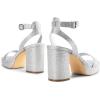 DREAM PAIRS Platform Heels for Women High Block Chunky Open Toe Ankle Strap Heels Fashion Wedding Party Evening Prom Dance Dress Pump Sandals Shoes(Silver-glitter)