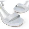 DREAM PAIRS Platform Heels for Women High Block Chunky Open Toe Ankle Strap Heels Fashion Wedding Party Evening Prom Dance Dress Pump Sandals Shoes(Silver-glitter)
