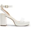 DREAM PAIRS Platform Heels for Women High Block Chunky Open Toe Ankle Strap Heels Fashion Wedding Party Evening Prom Dance Dress Pump Sandals Shoes(White-pu)