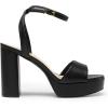 DREAM PAIRS Platform High Heels for Women Chunky Round Open Toe Ankle Strap Stylish Heeled Sandals for Party Prom Wedding(Black-pu)