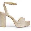 DREAM PAIRS Platform High Heels for Women Chunky Round Open Toe Ankle Strap Stylish Heeled Sandals for Party Prom Wedding(Gold-glitter)
