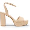 DREAM PAIRS Platform High Heels for Women Chunky Round Open Toe Ankle Strap Stylish Heeled Sandals for Party Prom Wedding(Nude-pu)
